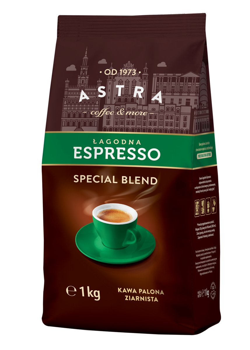 Astra Kawa Ziarnista Łagodna Espresso Arabica 1 Kg