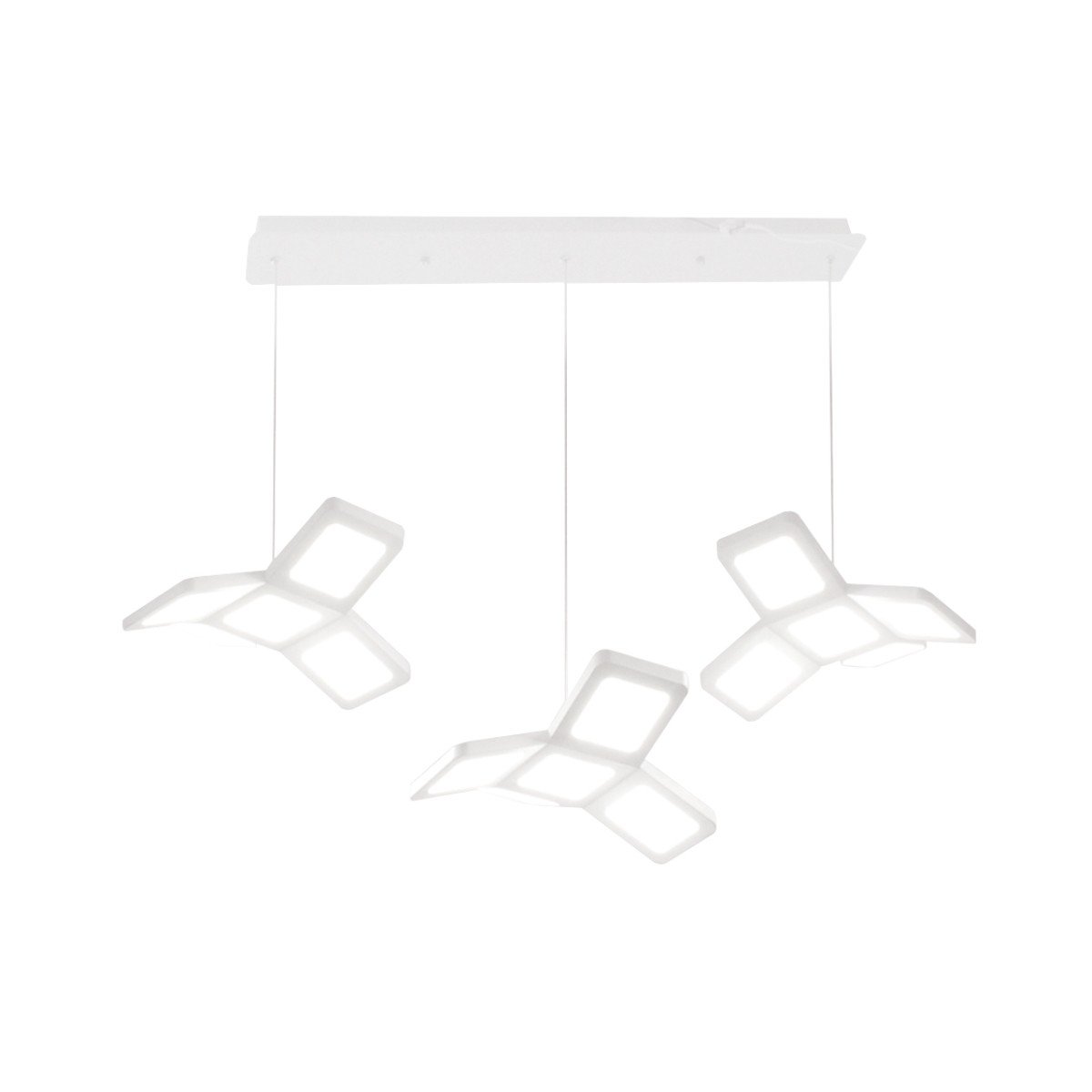 Milagro LAMPA wisząca PIXELS 195 metalowa OPRAWA zwis LED 75W listwa sufitowa kaskada białe 195