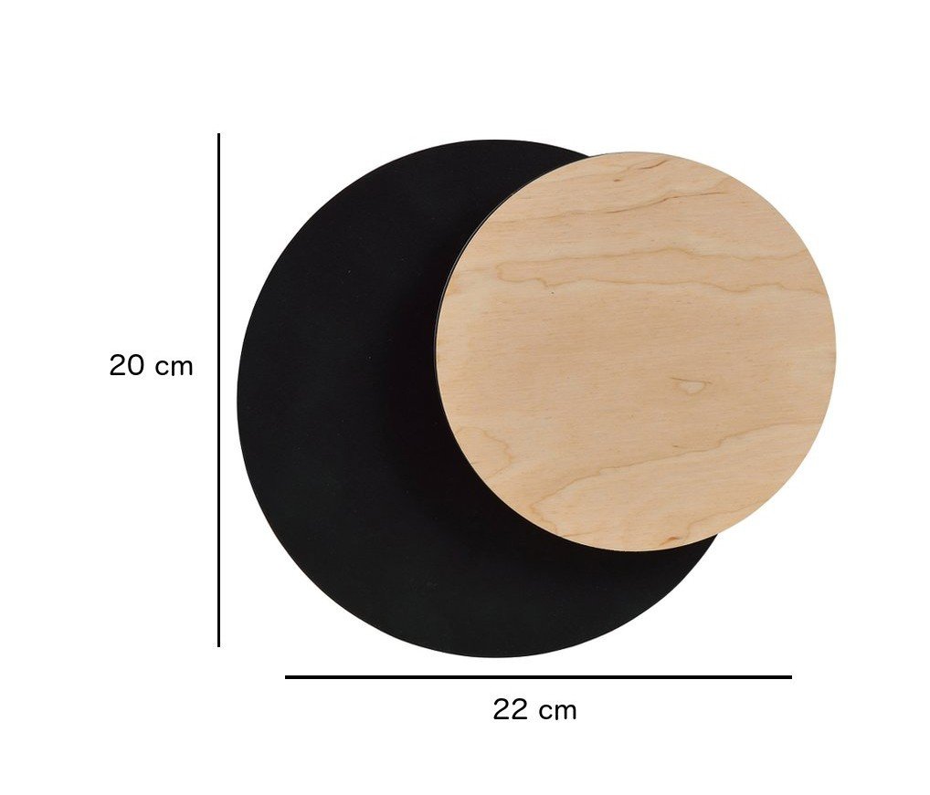 Emibig ZITA K1 BLACK 173/K1 drewniano metalowy czarny kinkiet EM173/K1