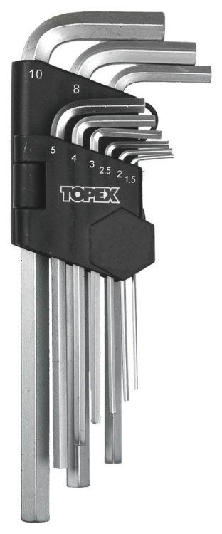 Topex Klucze imbus hex sześciokątne długie 35D956 (1.5-10 mm) komplet 9 szt.