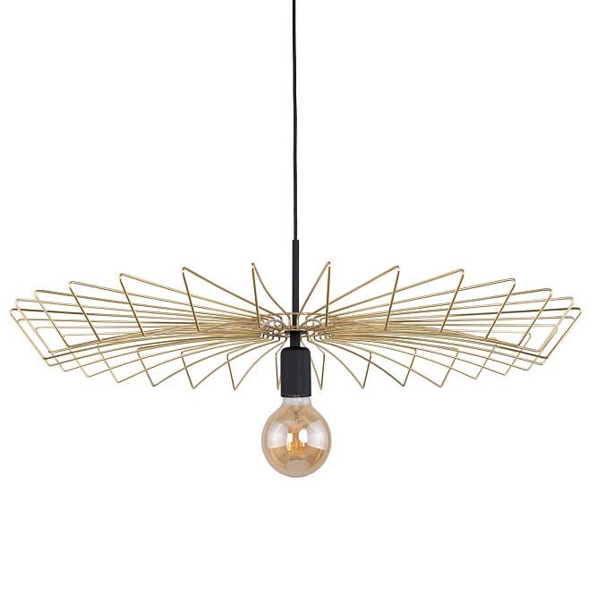 Nowodvorski LAMPA wisząca UMBRELLA 8874 metalowa OPRAWA industrialny ZWIS geometryczny z drutu czarna złota 8874