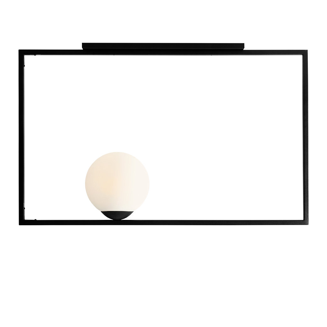 MLAMP Industrialna LAMPA sufitowa 1041PL/G1 ADX metalowa OPRAWA plafon kula ramka frame czarna biała