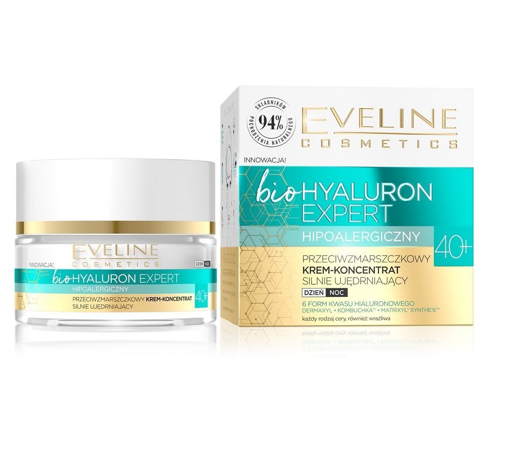 Eveline Bio Hyaluron Expert 40+ Przeciwzmarszczkowy Krem-koncentrat silnie ujędrniający na dzień i noc 50ml