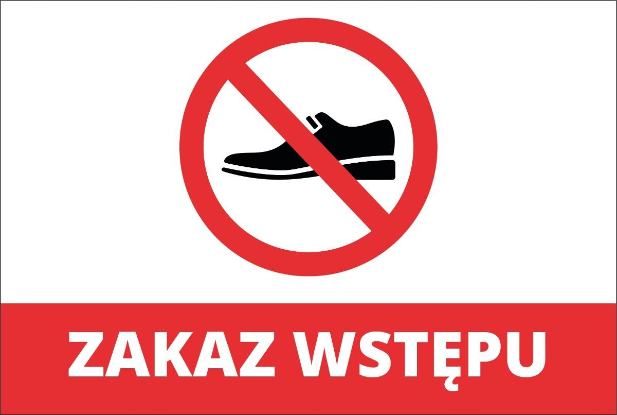 Tabliczka E-DRUK, Zakaz wstępu, czerwona, 20x30 cm