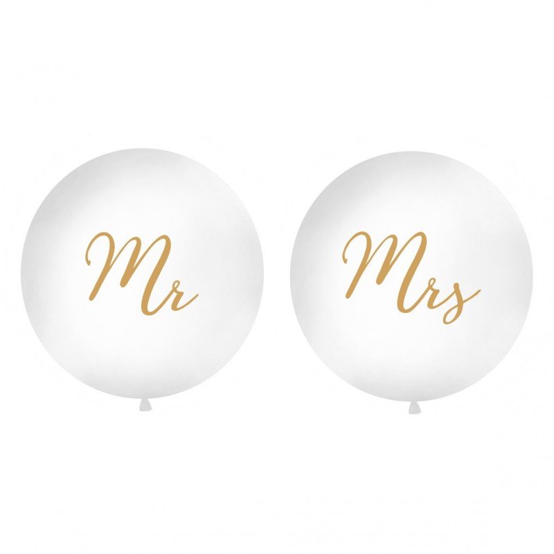 Balony giganty, mr&mrs złote, 2 sztuki