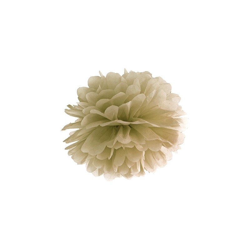 Party Deco Dekoracja wisząca pompon kwiat karmelowa 25 cm 1 szt PP25-085