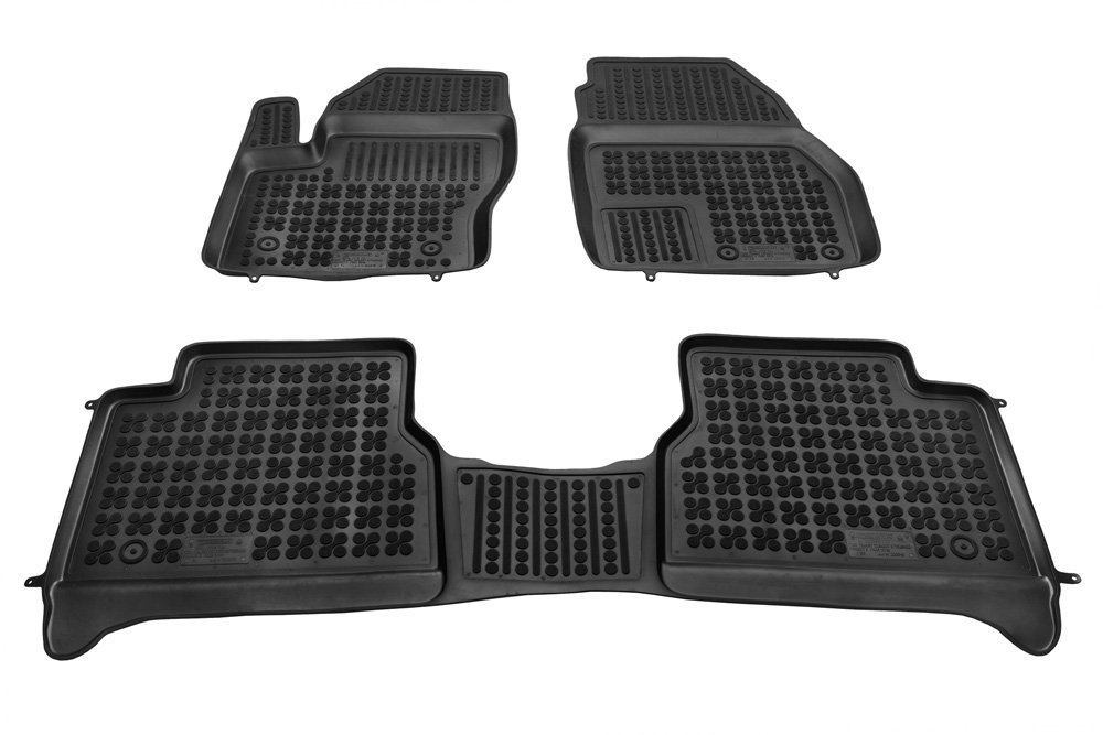 REZAW PLAST Dywaniki gumowe czarne PLAST 200619, 3 szt, Ford Tourneo Connect II od 2013 - przód z dodatkowym wzmocnieniem od strony kierowcy PLAST 200619