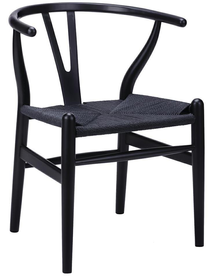 King Home Krzesło WISHBONE czarne - drewno bukowe, czarne włókno DC-541.BLACK