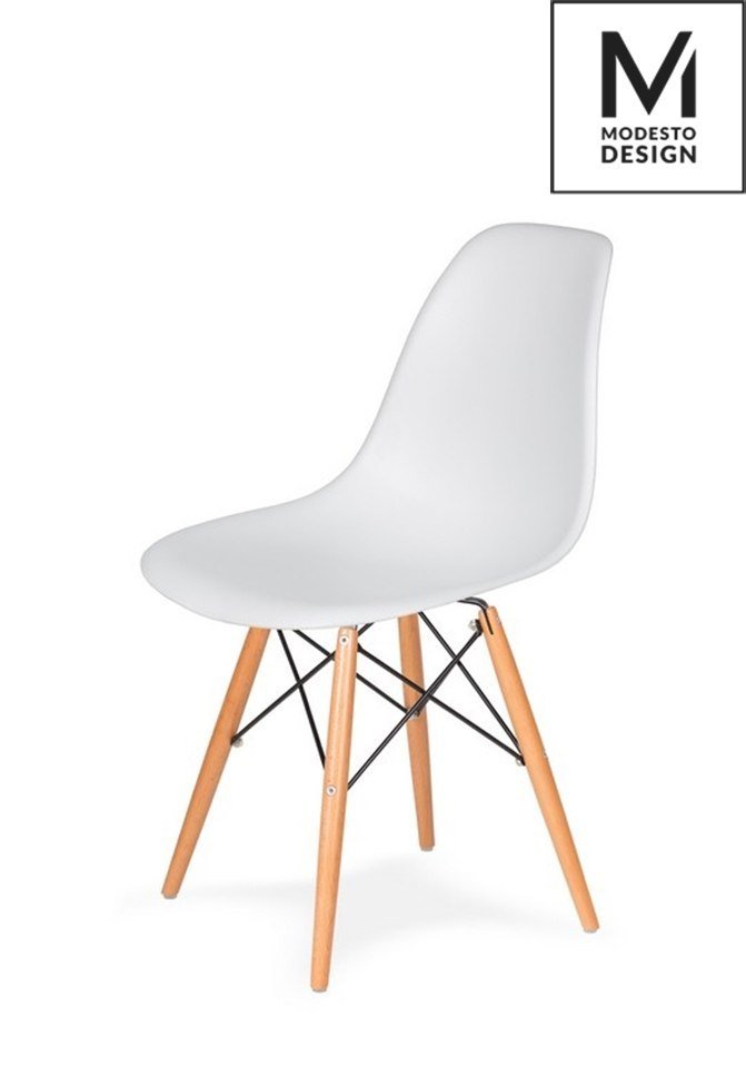 Modesto Design MODESTO krzesło DSW białe - podstawa bukowa C1021B.WHITE