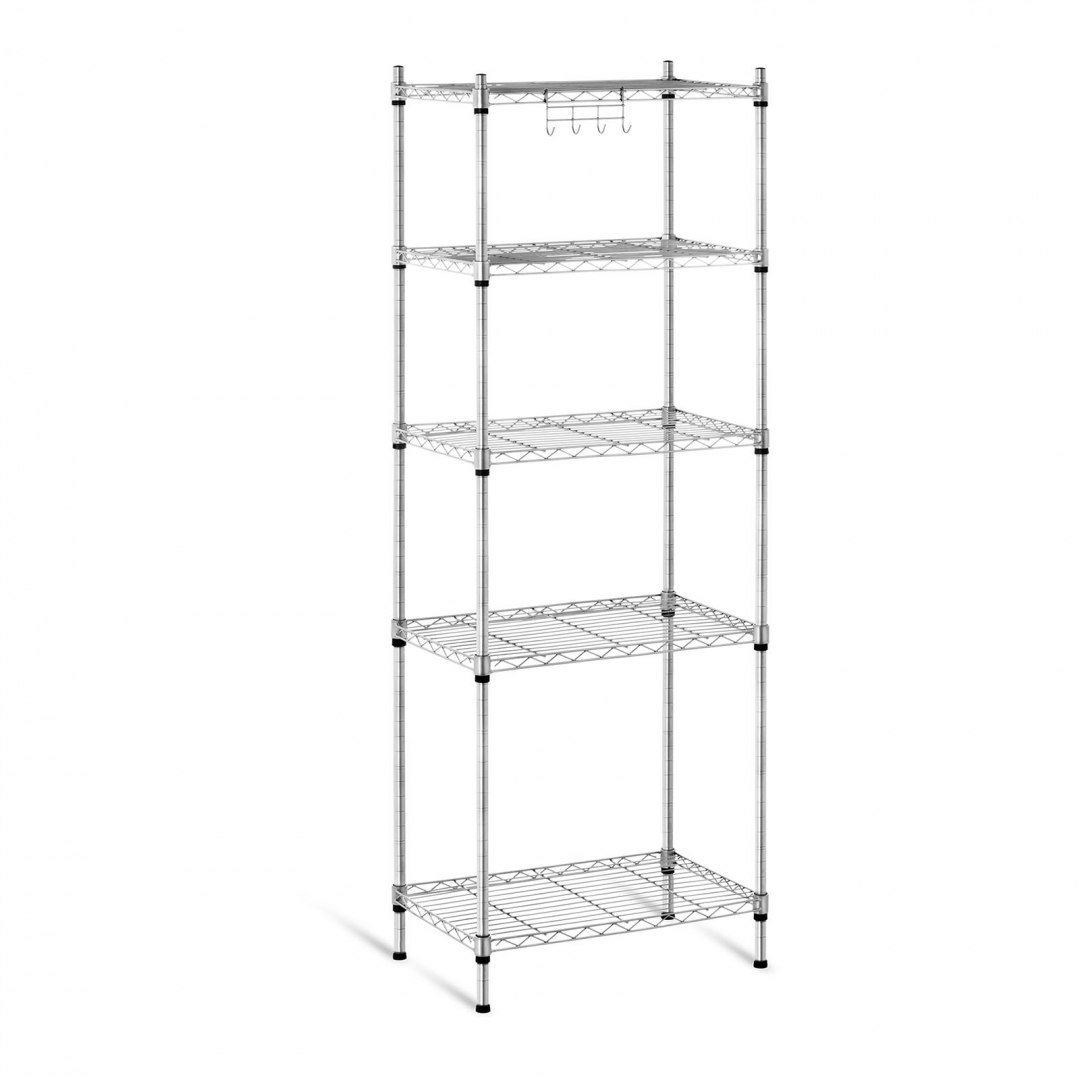 Royal Catering REGAŁ PÓŁKOWY Z DRUTU 350x550x1500 mm - szary 10011227 RCMR-1800P19