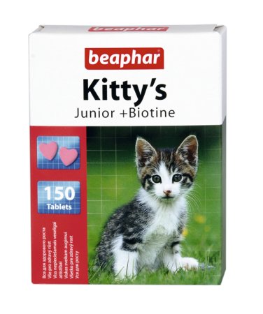 Beaphar Kittys Kocięta + Biotine tabletki witaminowe 150szt 13465