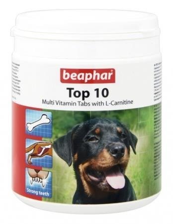 Beaphar TOP 10 Dog - Preparat witaminowy z L-karnityną dla psa 750tabl. 13488