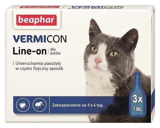 Beaphar Vermicon Line-On dla kotów 3x1ml