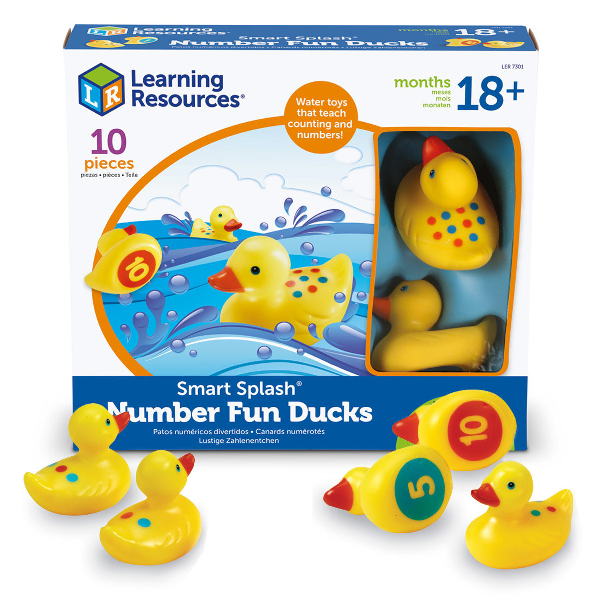 Learning Resources Smart Splash kaczki kąpielowe liczby zabawa, LER7301