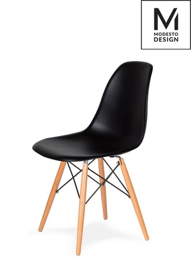Modesto Design MODESTO krzesło DSW czarne - podstawa bukowa C1021B.BLACK