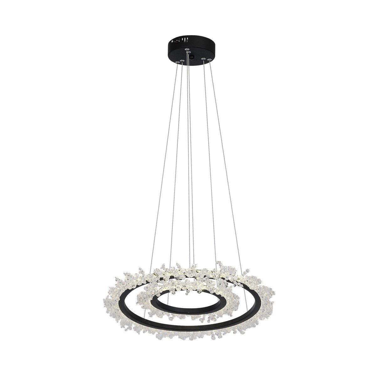 Lampa wisząca LED Frozen 1 x 60 W czarna 617