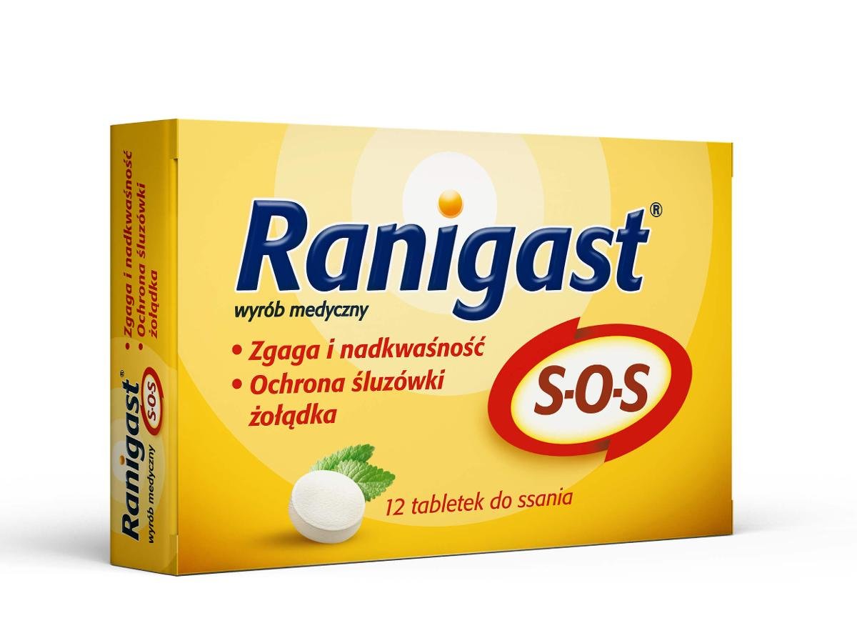 Polpharma Ranigast SOS x 12 tabl do ssania