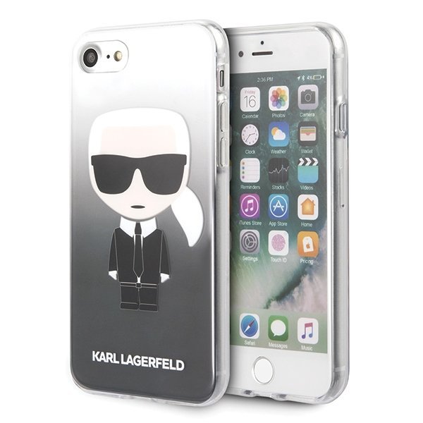 Karl Lagerfeld Obudowa dla telefonów komórkowych Iconic Degrade pro Apple iPhone 7/8/SE2 KLHCI8TRDFKBK) Czarny