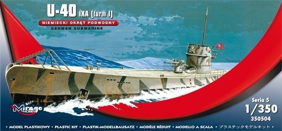 Mirage Hobby Model plastikowy U-Boot U-40 IX DARMOWA DOSTAWA OD 199 ZŁ! GXP-606513