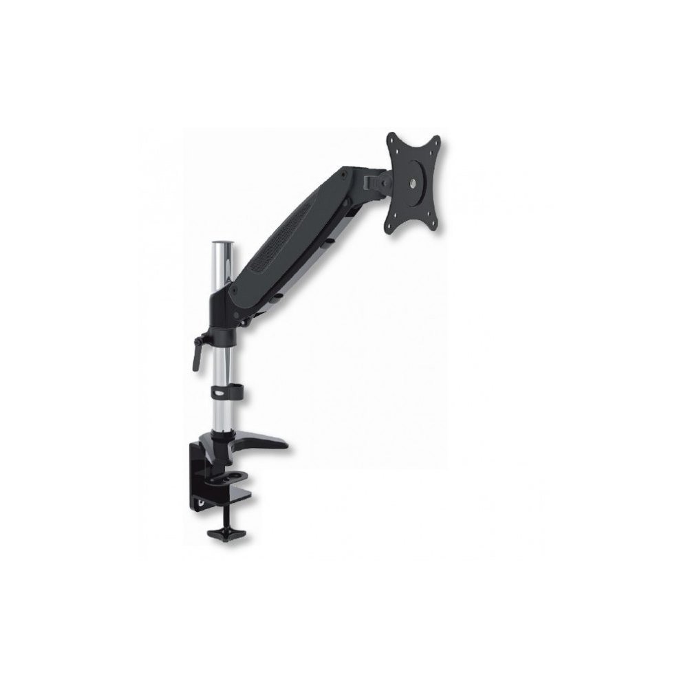 Techly Ramię biurkowe z amortyzatorem gazowym monitor 15-27cali 8kg srebrno-czarne