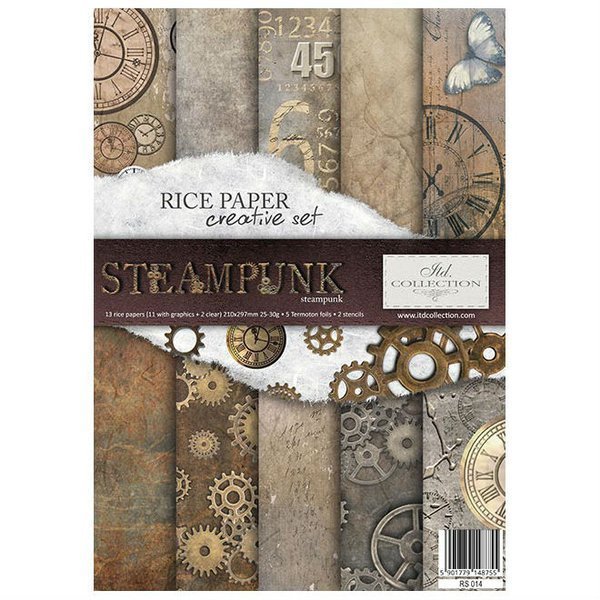 Papier ryżowy zestaw kreatywny ITD A4 RS014, Steampunk