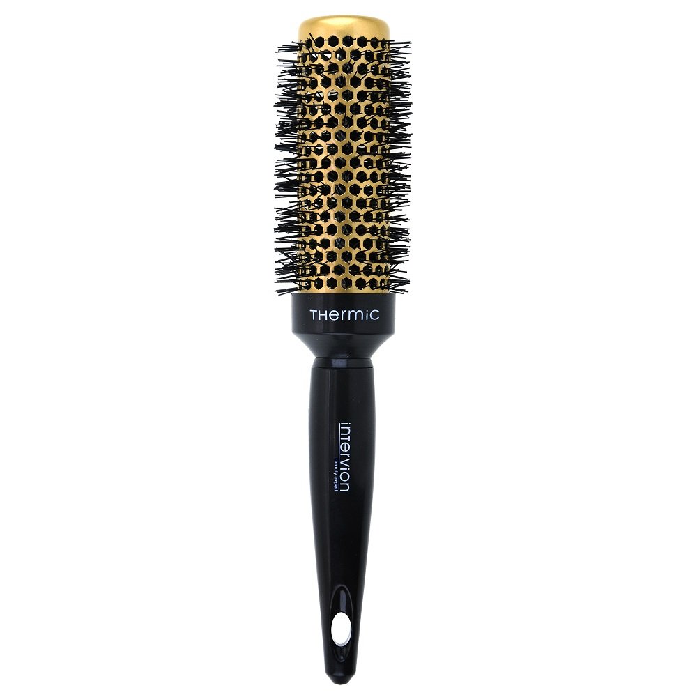 INTER-VION Thermic Hair Styling Brush - Termiczna szczotka do stylizacji średniej długości włosów 35 mm - Gold Label