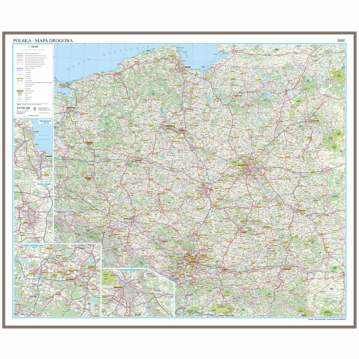 EkoGraf, mapa ścienna drogowa Polska, 1:700 000