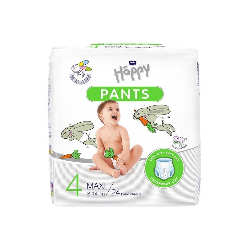 Bella baby happy Pieluchomajtki dla dzieci Happy Pants Maxi (4) 8-14 kg 24 szt. Folia BB-055-LU24-004