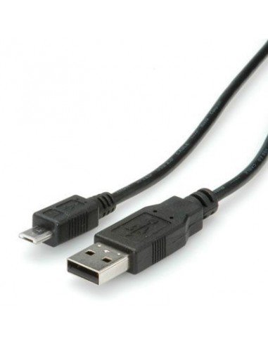 Roline Kabel USB 2.0 A M - Micro USB B M 1.8m czarny
