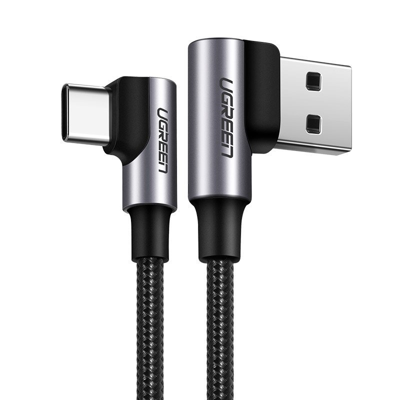 UGREEN kątowy kabel przewód USB - USB Typ C Quick Charge 3.0 QC3.0 3 A 2 m szary (US176 20857) - 2 US176 20857