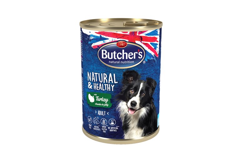 Butchers Natural&Healthy Dog z Indykiem kawałki w galarecie 400 g