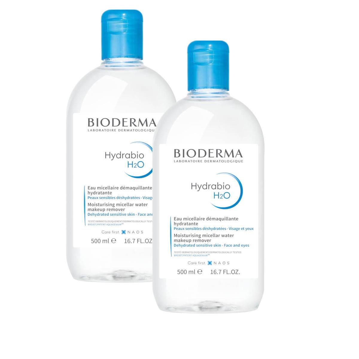 Bioderma Zestaw Hydrabio H2O Płyn 500ml + 500ml