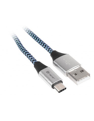 Tracer Kabel USB 2.0 Type-C A Male C Male 1m czarno-niebieski
