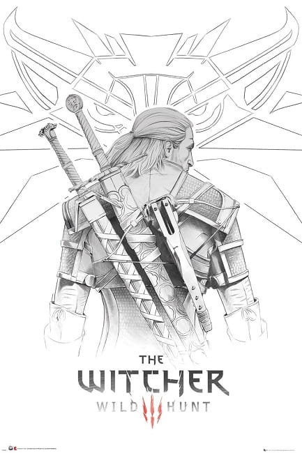 Plakat Maxi Geralt Szkic - Wiedźmin