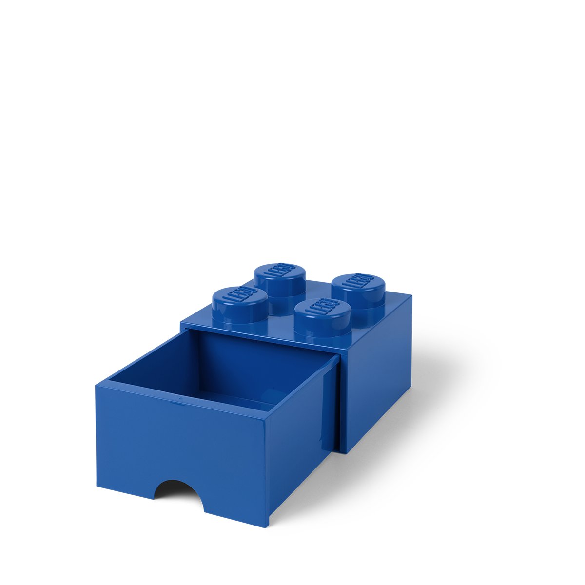 Lego POJEMNIK NA KLOCKI ZABAWKI I INNE KLOCEK 4 WYPUSTKI Z SZUFLADKĄ NIEBIESKI 4005