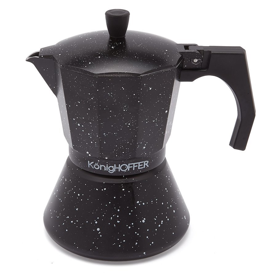KonigHOFFER KAWIARKA DO ESPRESSO 300 ML BLACK GRANITE MARBLE TWORZYWO SZTUCZNE 5907558791570