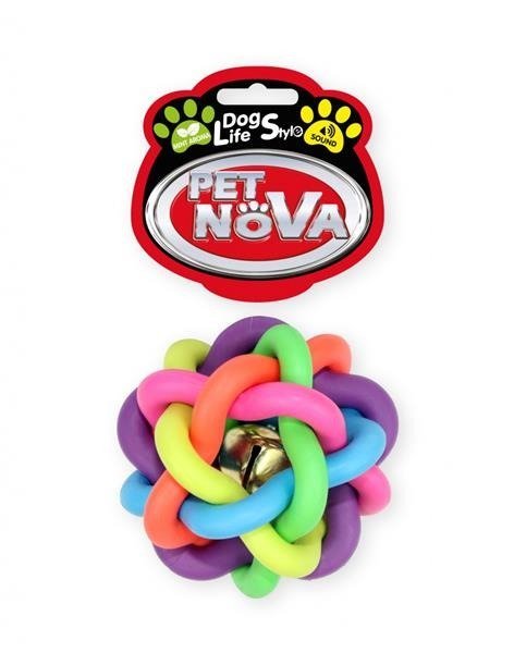 PET NOVA Pet Nova Piłka pleciona BellBall miętowa kolorowa [rozmiar S] 6cm PPTN004