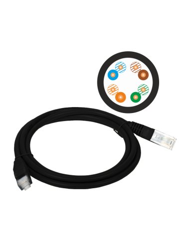 ALANTEC Patchcord UTP kat.5e 0.5m czarny