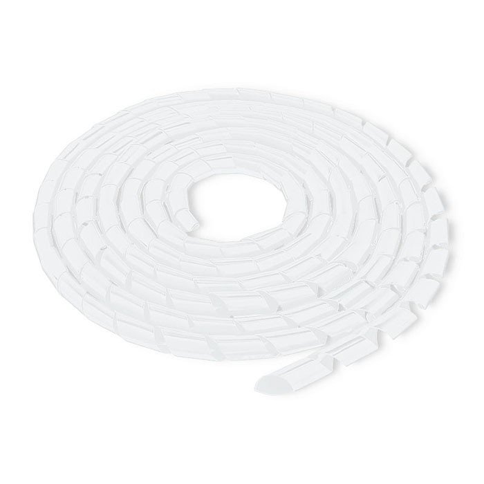 QOLTEC Organizer do kabli 14mm | 10m | Biały Transparentny 52262