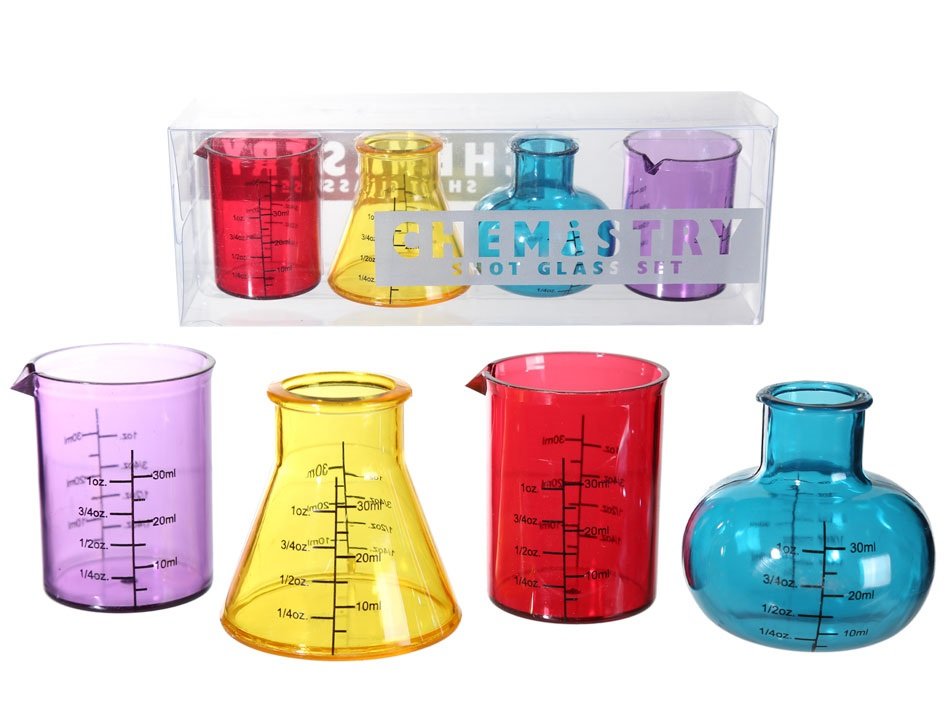 Out of the Blue zestaw 4 kieliszków w kształcie probówek laboratoryjnych 93/2083