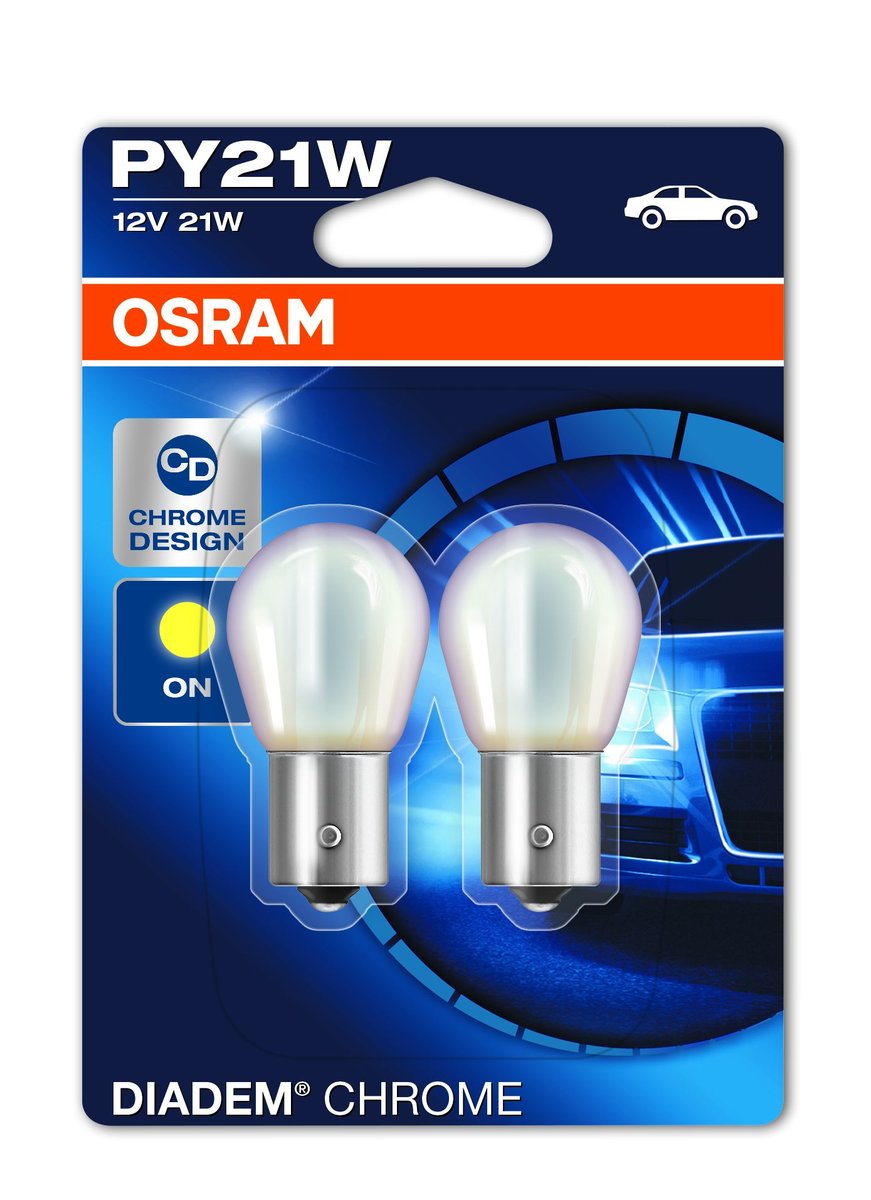 Фото - Автолампа Osram Diadem Chrome PY21W - 12V-21W - 2szt. blister - 7507DC-02B 