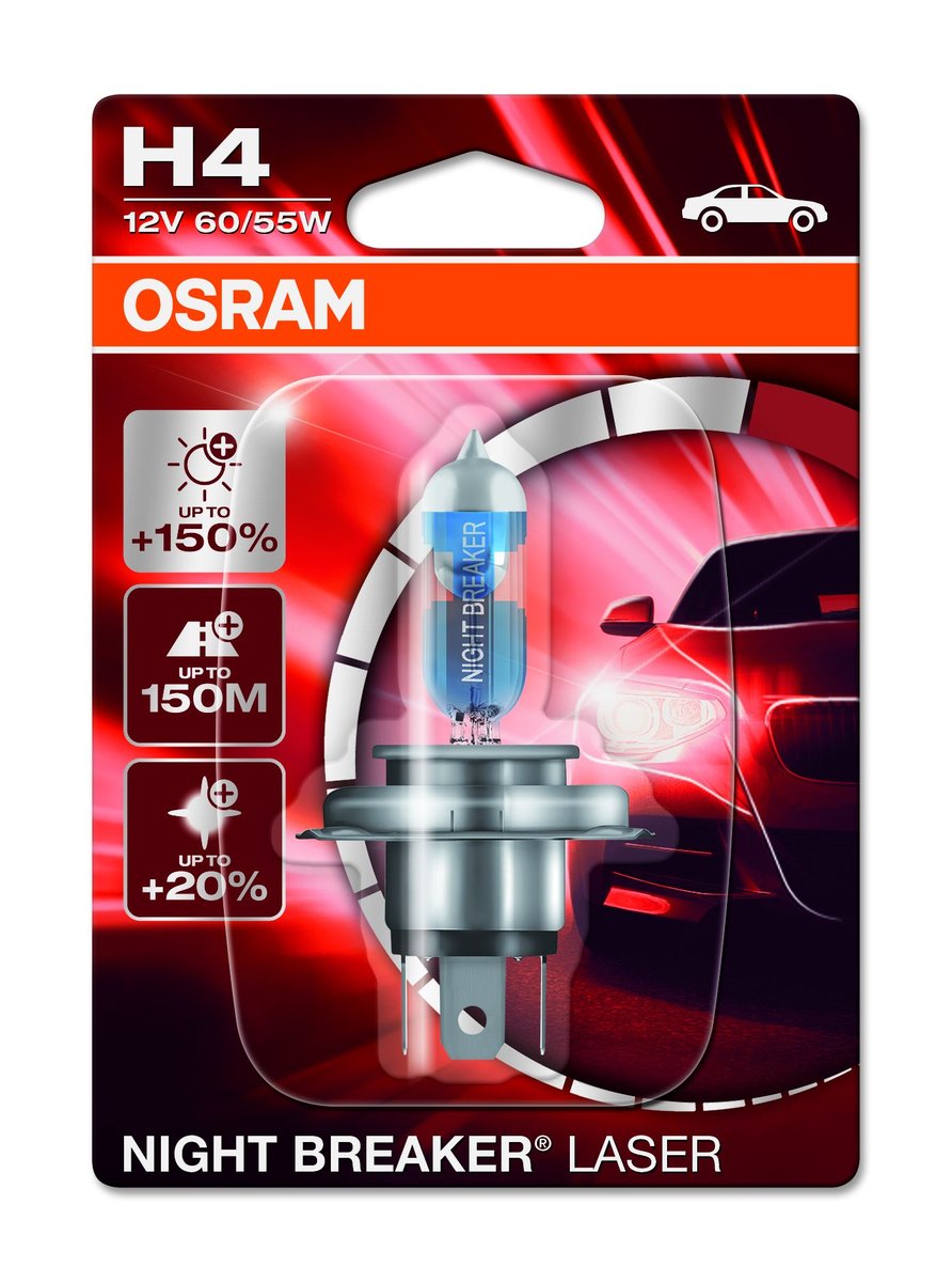 Żarówka samochodowa Night Breaker Laser H4 12 V 60/55 W Osram