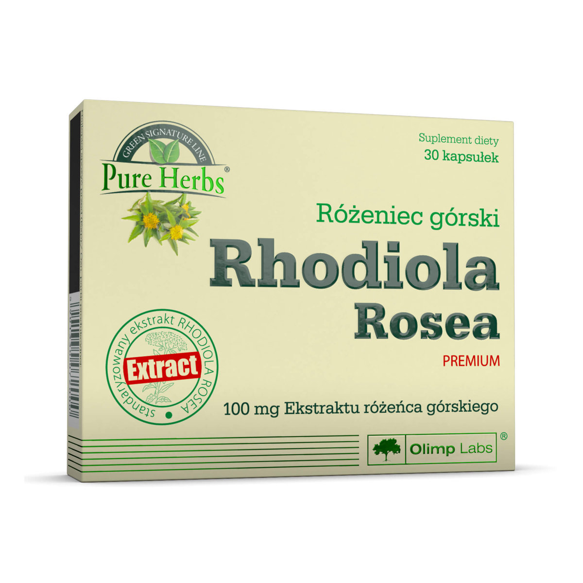 Rhodiola Rosea Premium, suplement diety, 30 kapsułek  3582461