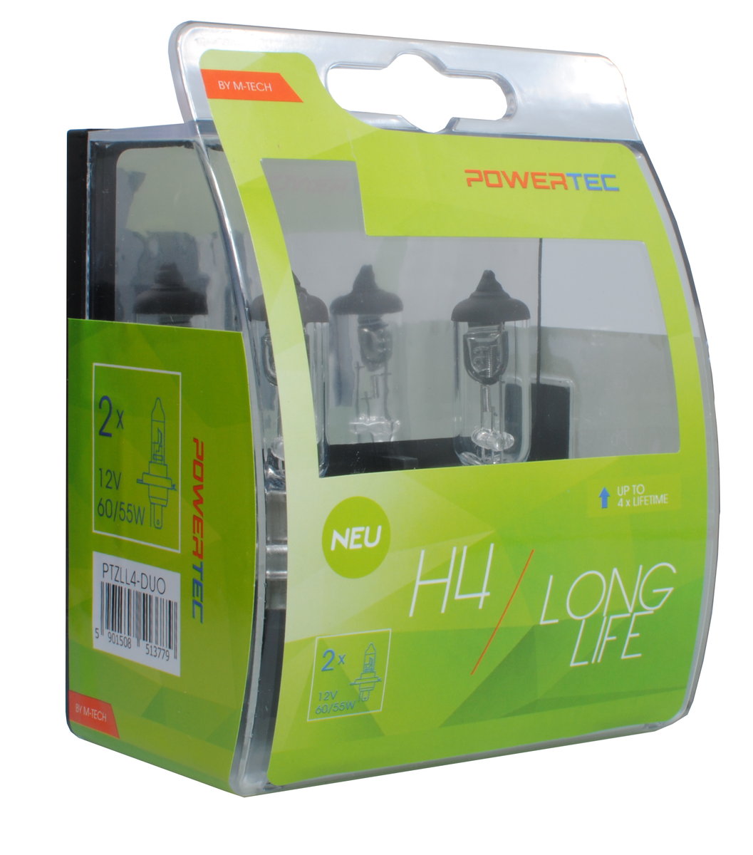 M-Tech ptzll4 Duo H4 żarówki halogenowe 55 W Long Life, liczba 2 PTZLL4-DUO