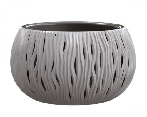 Doniczka BOWL SANDY kamienny szary śr.37cm