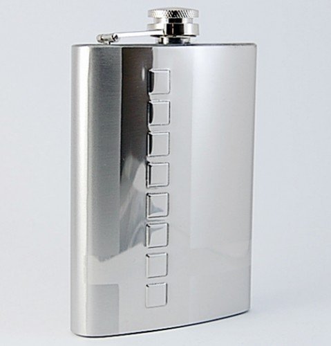 Piersiówka Matowa Tłoczenie Boczne Kwadraty 240ml 8oz 6-3132