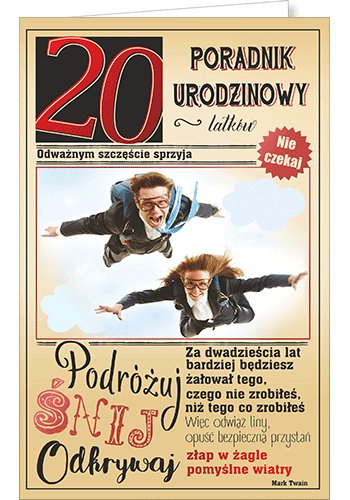 Karnet okolicznościowy, 20 urodziny, U 70