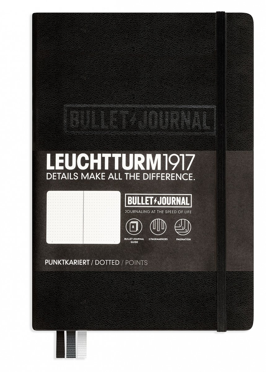 Leuchtturm 1917  Bullet Journal notes w twardej okładce, w kropki, format A5+, 240 strony, czarny 346703