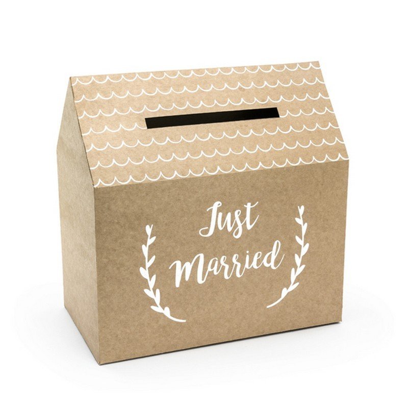 PartyDeco Pudełko na koperty na ślub Just Married 30x30,5x16,5cm PUDTM7-031