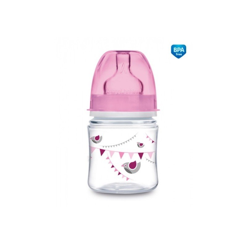 Canpol babies Canpol Antykolkowa butelka szeroka EasyStart Let's Celebrate 120 ml pink